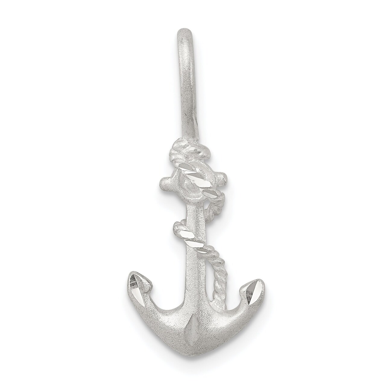Sterling Silver Fouled Anchor Charm Jewelry Pendant 26mm x 11mm